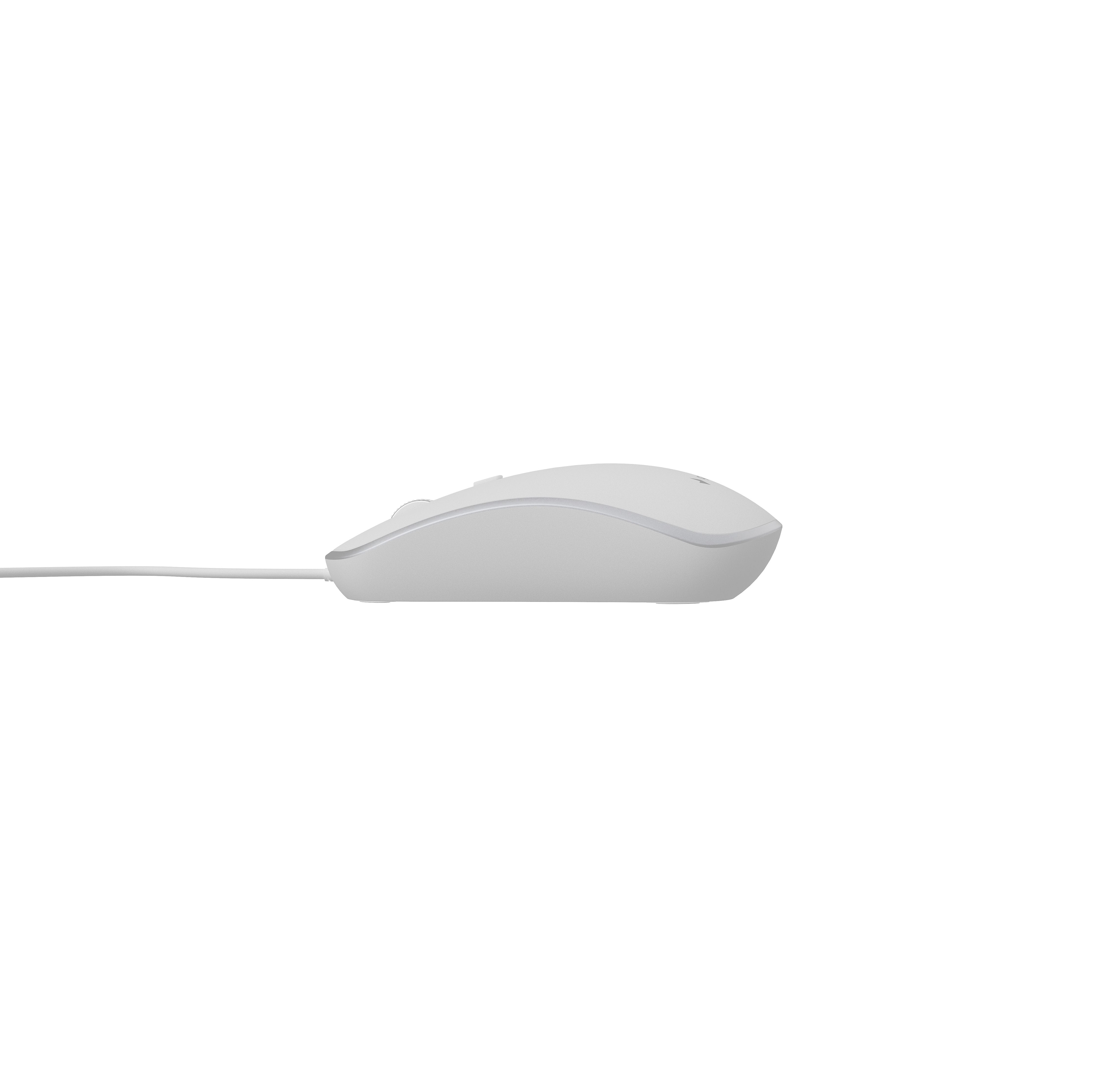 Ratón Óptico 800-1200 Dpi, 4 Botones, Blanco