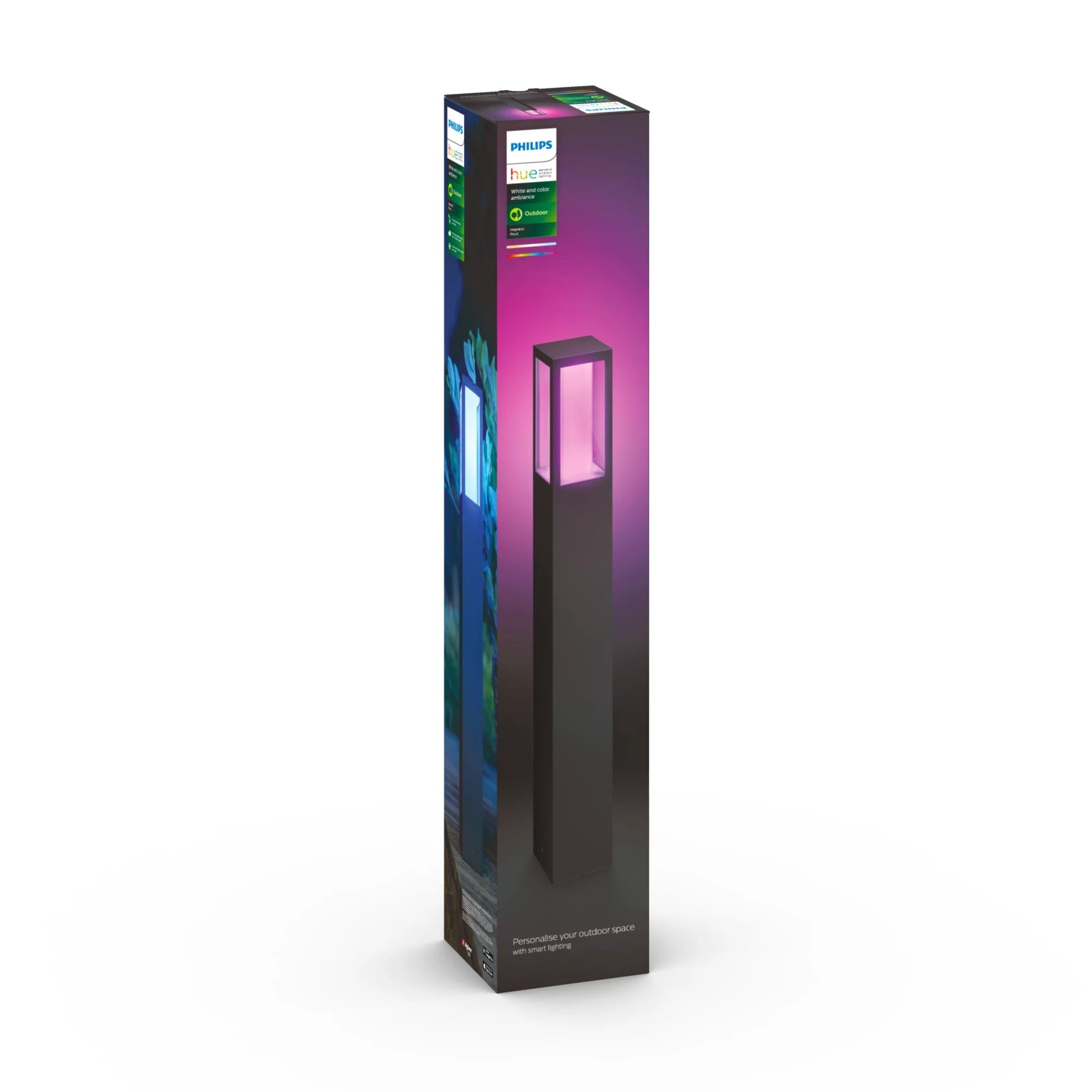 Poste Para Exteriores Philips Impress, Blanco Y Ambiente De Color, Led Integrado De 8 W, Antracita