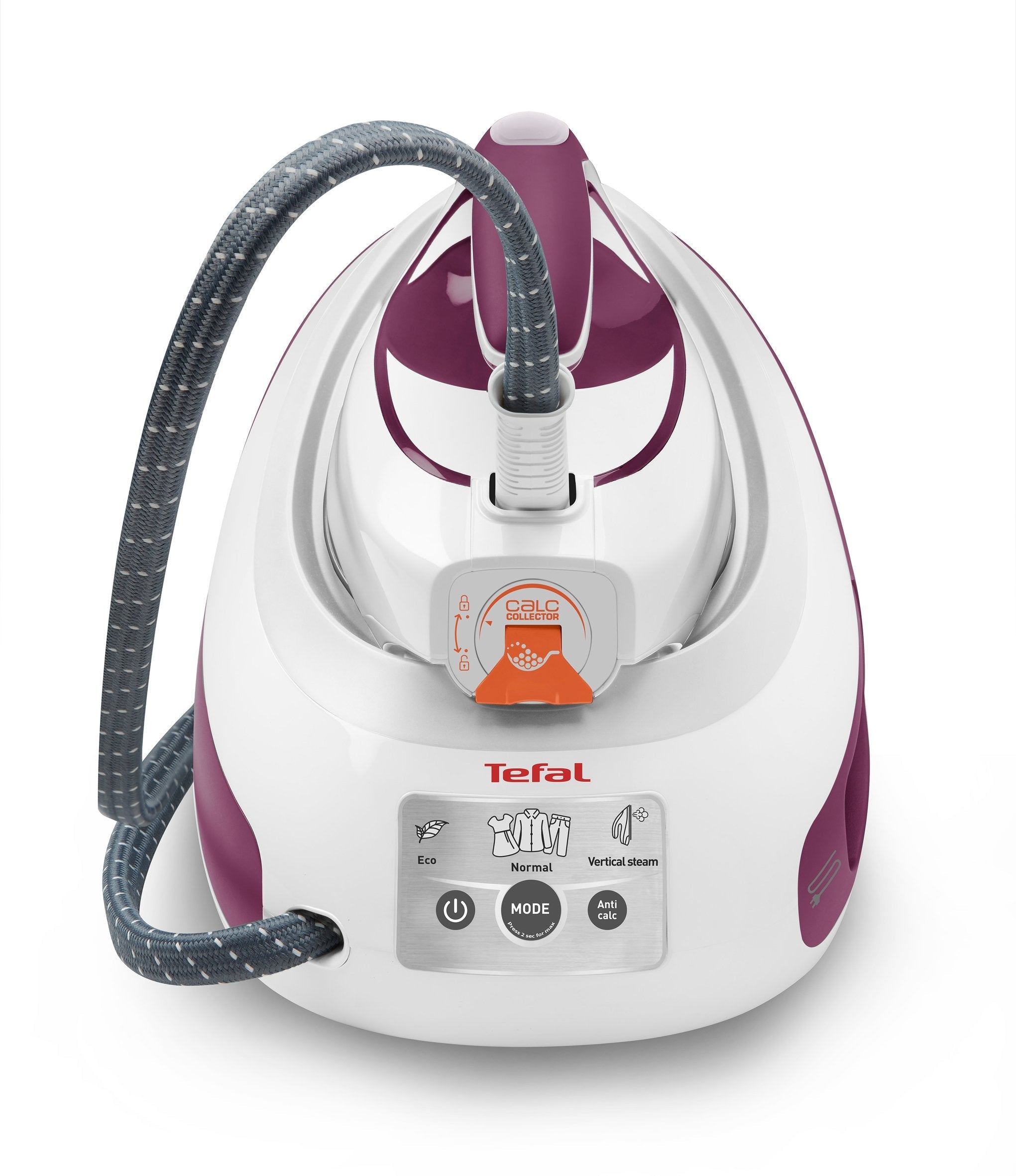 Tefal Express Anti-Calc Sv8054 Estación Plancha Al Vapor 2800 W 1,8 L Suela De Durilium Púrpura, Blanco
