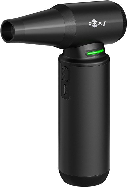 Soplador De Aire Air Duster Superior, Negro
 Set De Limpieza Con 8 Boquillas Y 3 Cepillos, 130.000 Rpm, 180 W, Diseño De Alumi