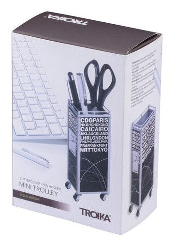 EAN 4024023164811 - TROIKA MINI TROLLEY porta lápices Metal Negro, Blanco imagen 4