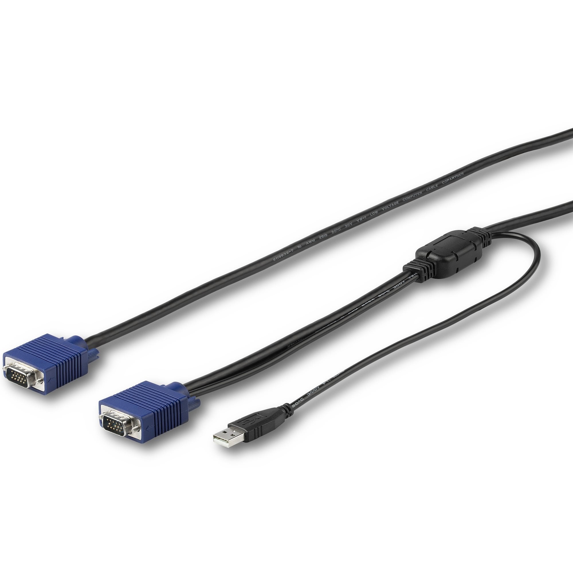 Startech.Com Cable Kvm Usb De 3 M Para Consola De Montaje En Armario Rack, 3 M, Usb, Usb, Vga, Negro, Vga