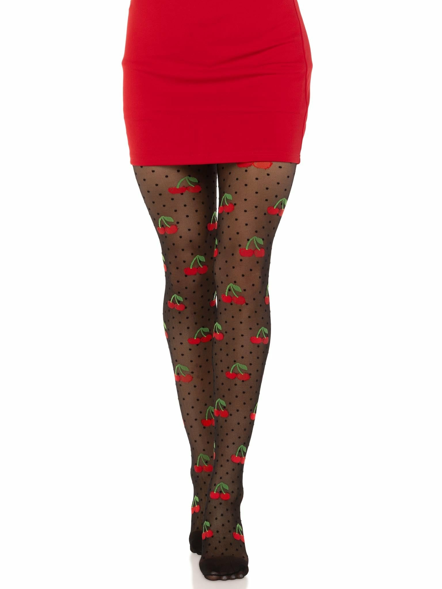 Leg Avenue - Medias Lunares Cereza Negro