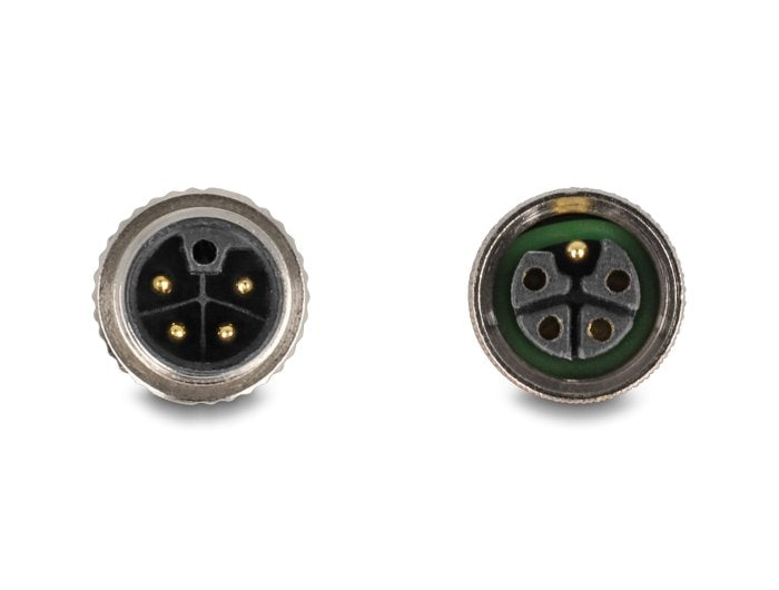 Delock M12 Cable L-Kodiert 5 Pin Stecker Gerade Zu Buchse Rechts Gewinkelt Pur Schleppkettentauglich 3 M Grau