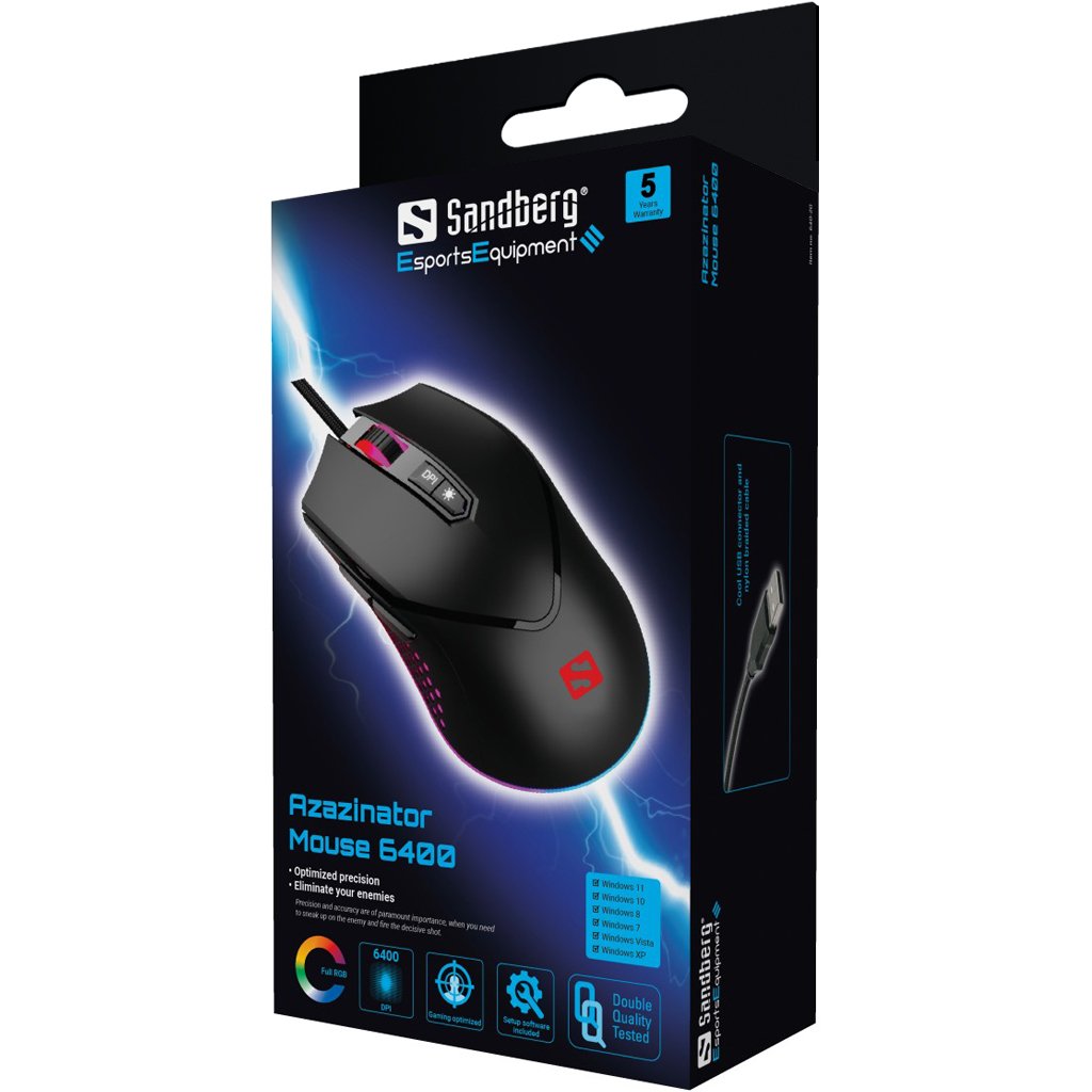 Sandberg 640-20 Ratón Mano Derecha Usb Tipo A 6400 Dpi