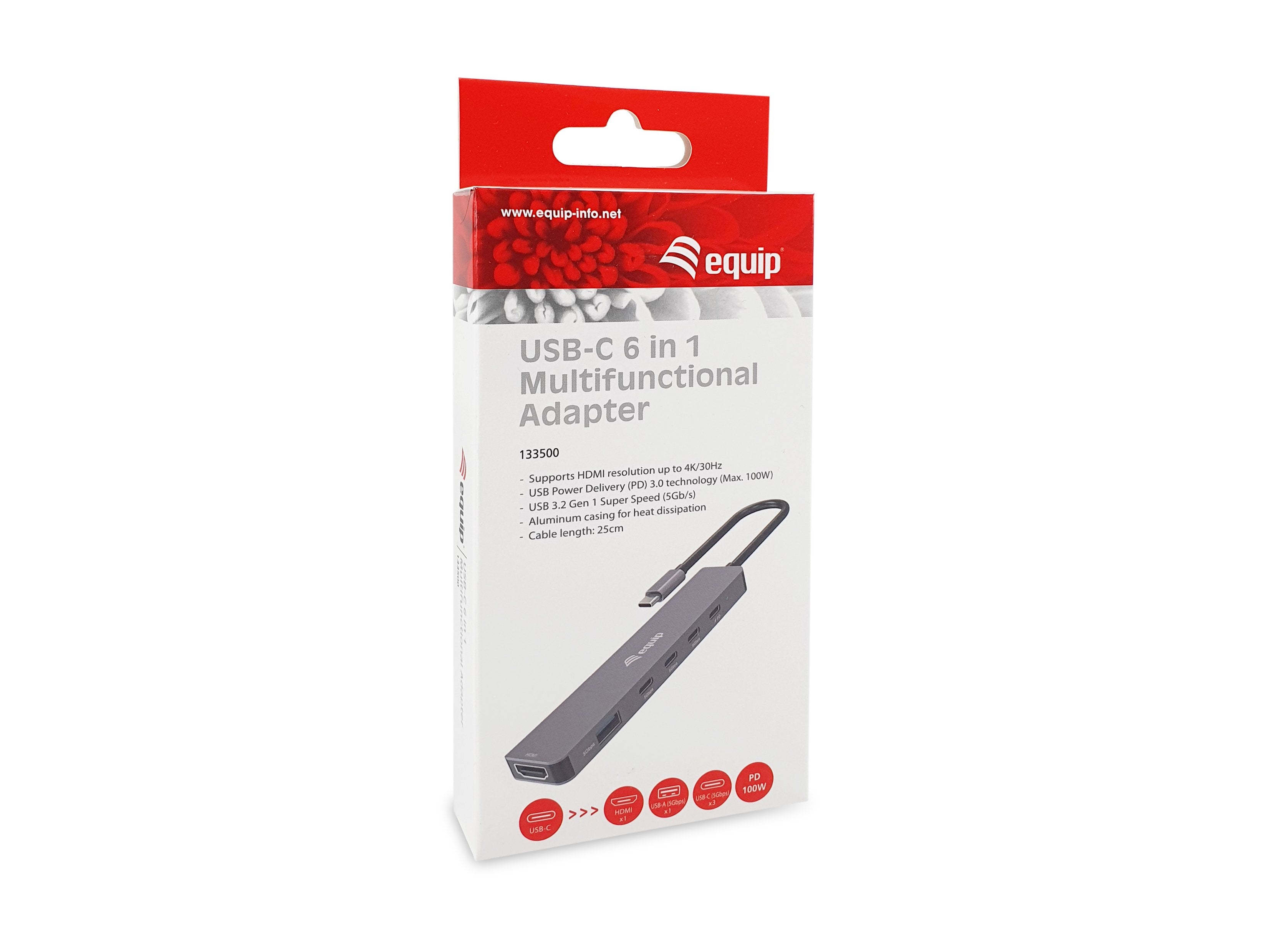 EAN 4015867242957 - Equip 133500 base para portátil y replicador de puertos Alámbrico USB 3.2 Gen 1 (3.1 Gen 1) Type-C Gris imagen 6