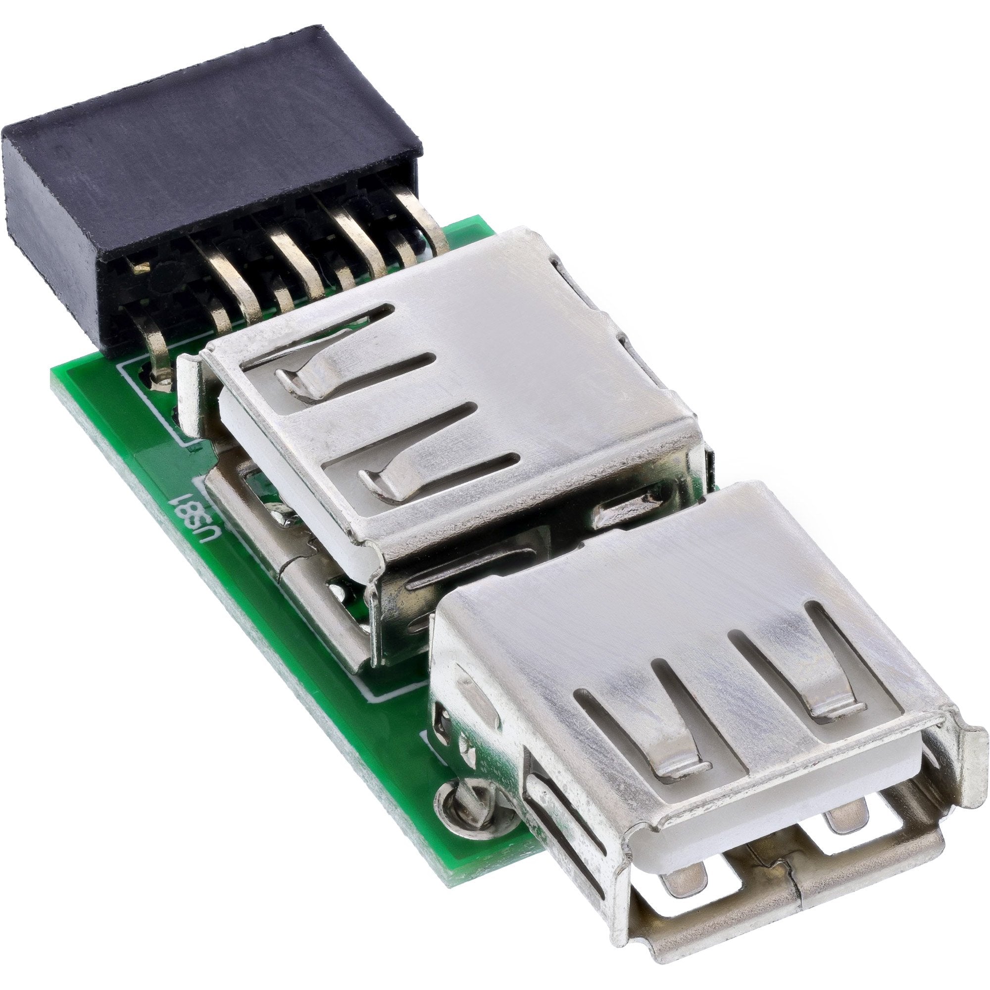 Adaptador Inline Usb 2.0 Interno 2x Usb A Hembra A Cabezal De Placa Base