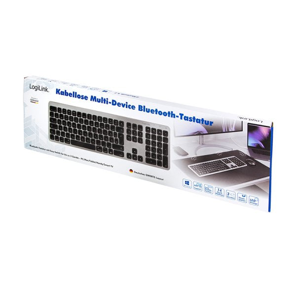 Teclado Aleman Logilink Id0206  Bluetooth Gris