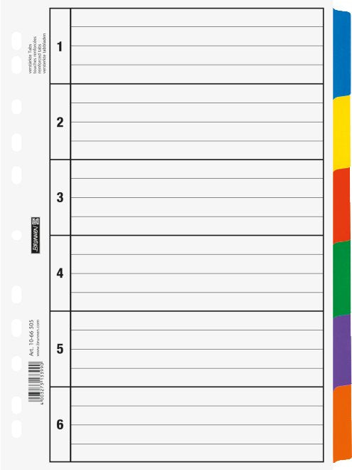 Brunnen Ordnerregister Vollformat Blanko Din A4