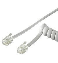 Cable Telefono-Auricular Rizo 4/4 Rj10 4 M Blanco