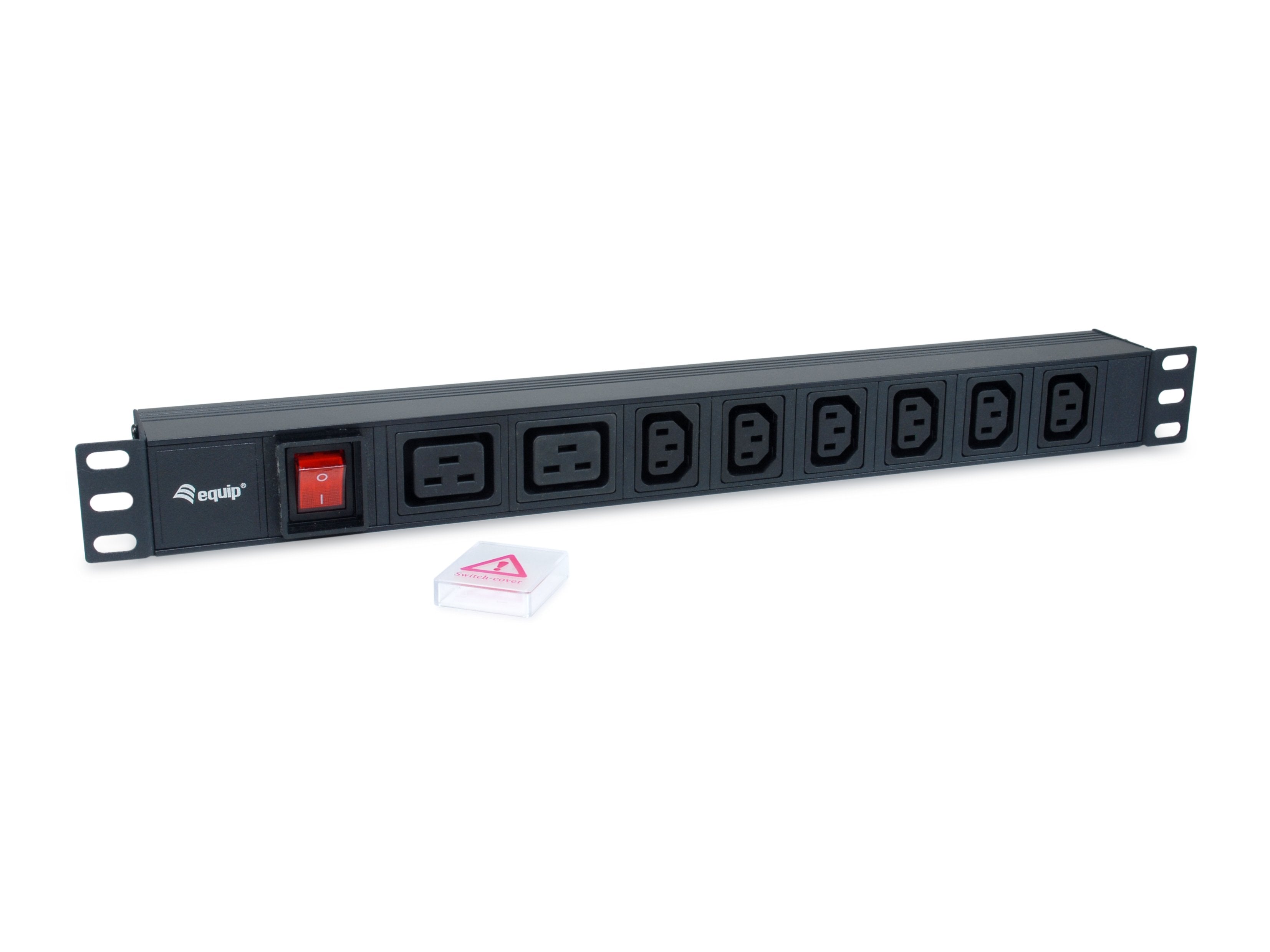 Regleta Alimentacion Aluminio Rack 19" 1u 6 Tomas Iec C13 + 2 Tomas Iec C19 Con Interruptor