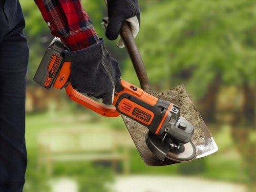 Amoladora Angular Inalámbrica Black+Decker Bcg720m1, 18 Voltios Negro/Naranja, Batería Li-Ion 4ah Bcg720m1-Qw
