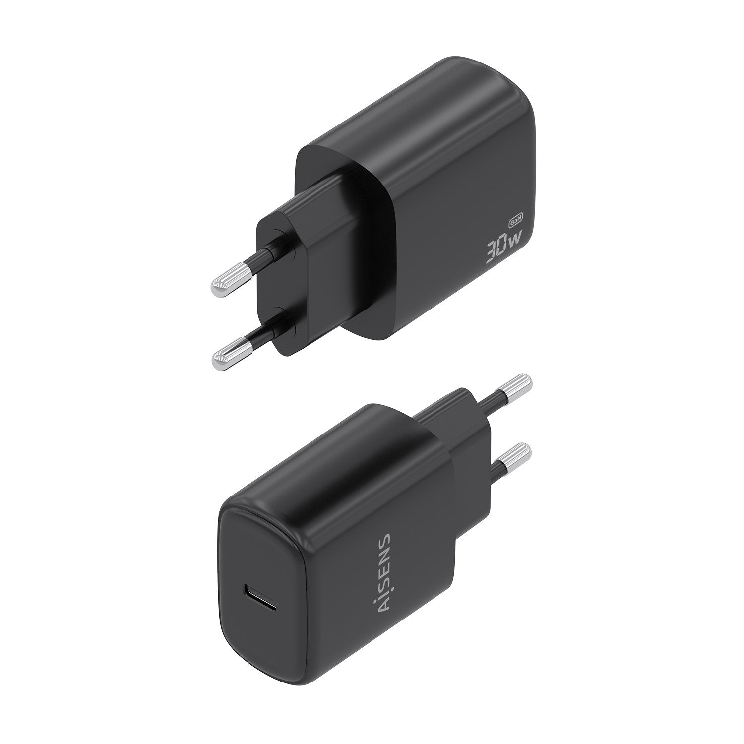 Aisens Cargador Gan 30w, 1xusb-C Pd3.0, Negro