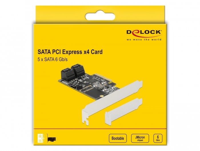 Delock Sata Tarjeta Pci Express X4 De 5 Puertos - Factor De Forma De Perfil Bajo