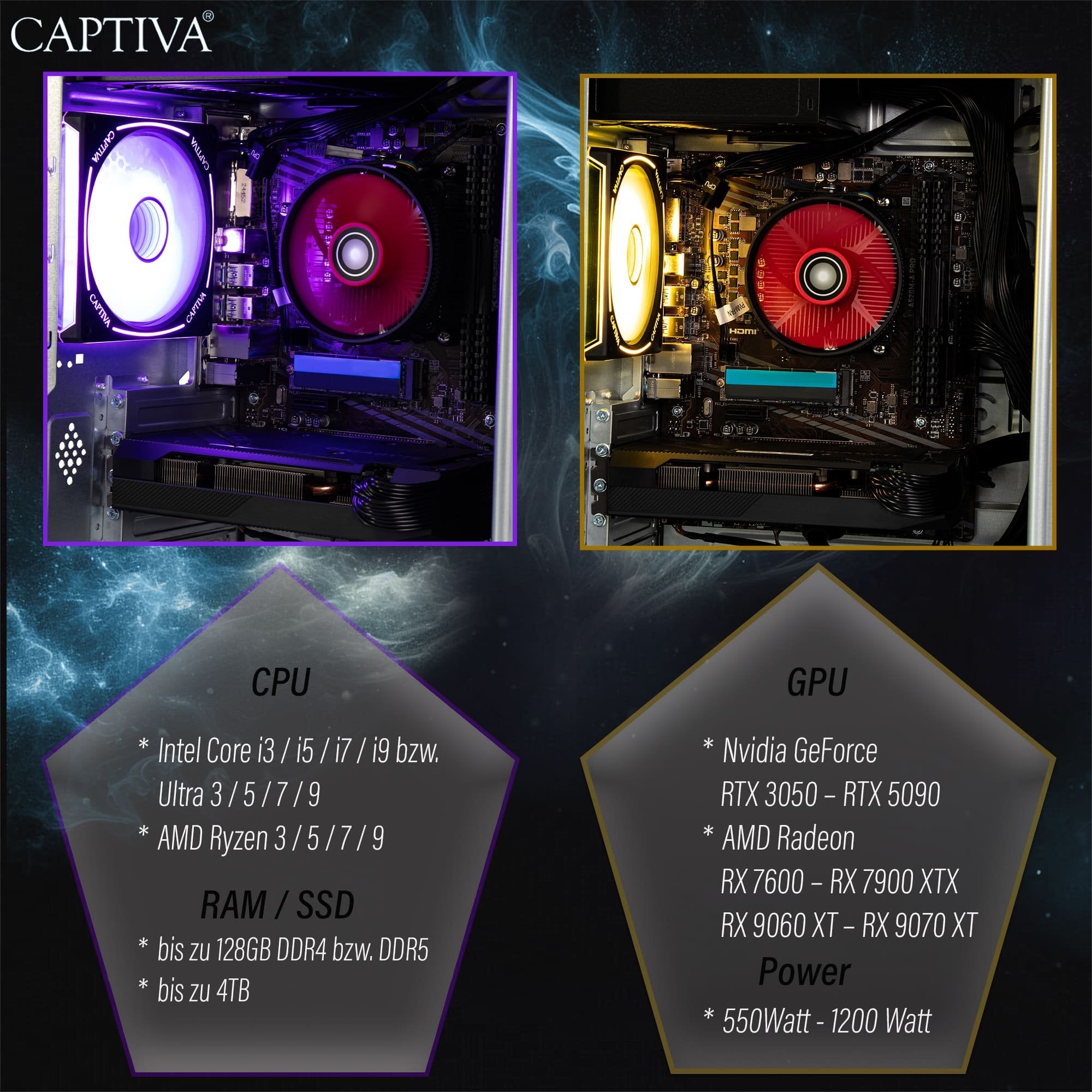 EAN 4046373927076 - CAPTIVA 92707 PCs/estación de trabajo AMD Ryzen™ 5 5500 16 GB DDR4-SDRAM 500 GB SSD NVIDIA GeForce RTX 50 imagen 7