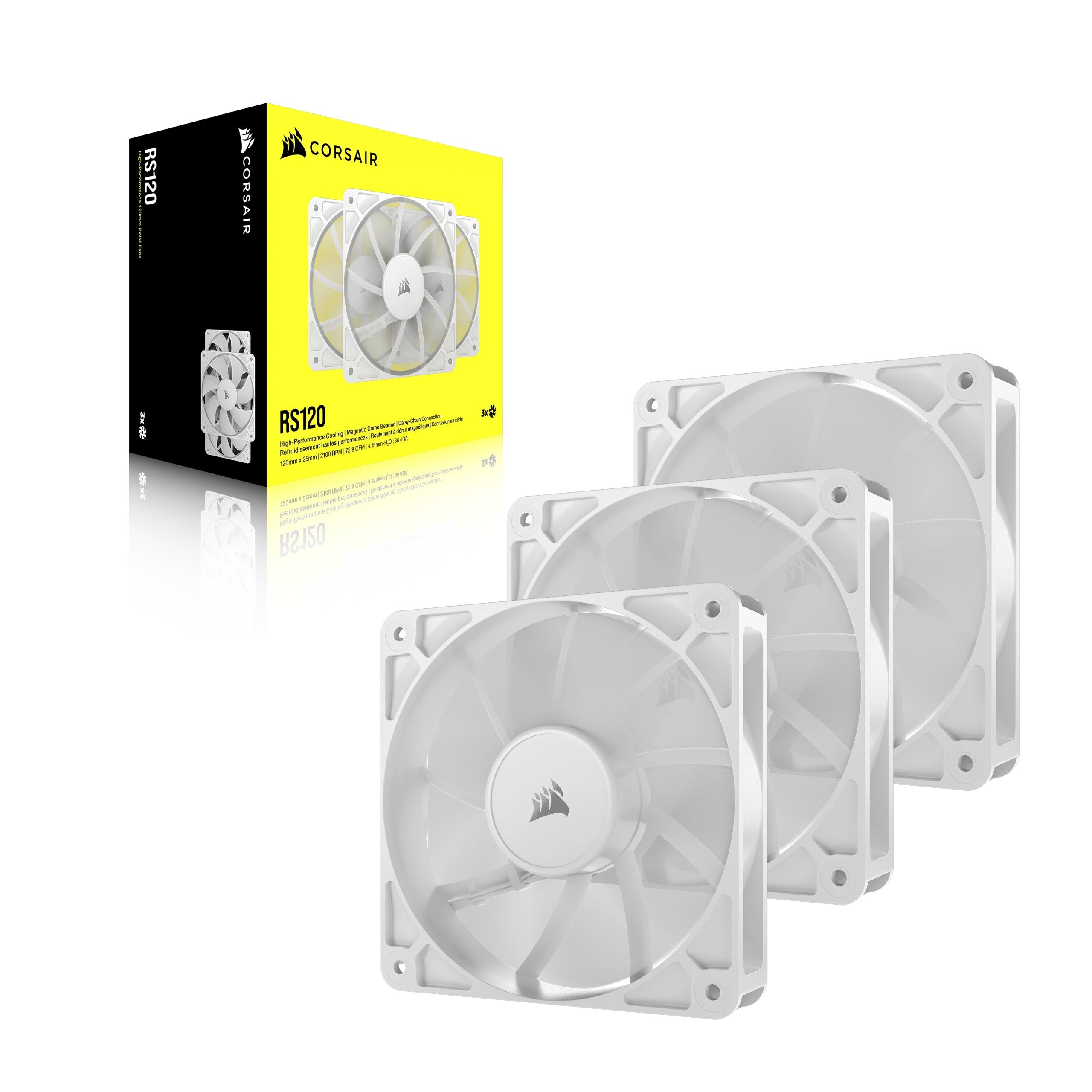 Ventilador  Pc Corsair Rs120 Pwm, , Paquete De 3 Co-9050193-Ww Blanco