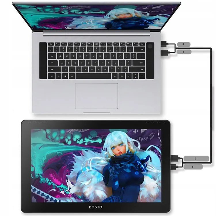 EAN 6972288300155 - BOSTO Graphic Tablet BT-16HDK tableta digitalizadora Negro 5080 líneas por pulgada 344 x 194 mm USB imagen 5