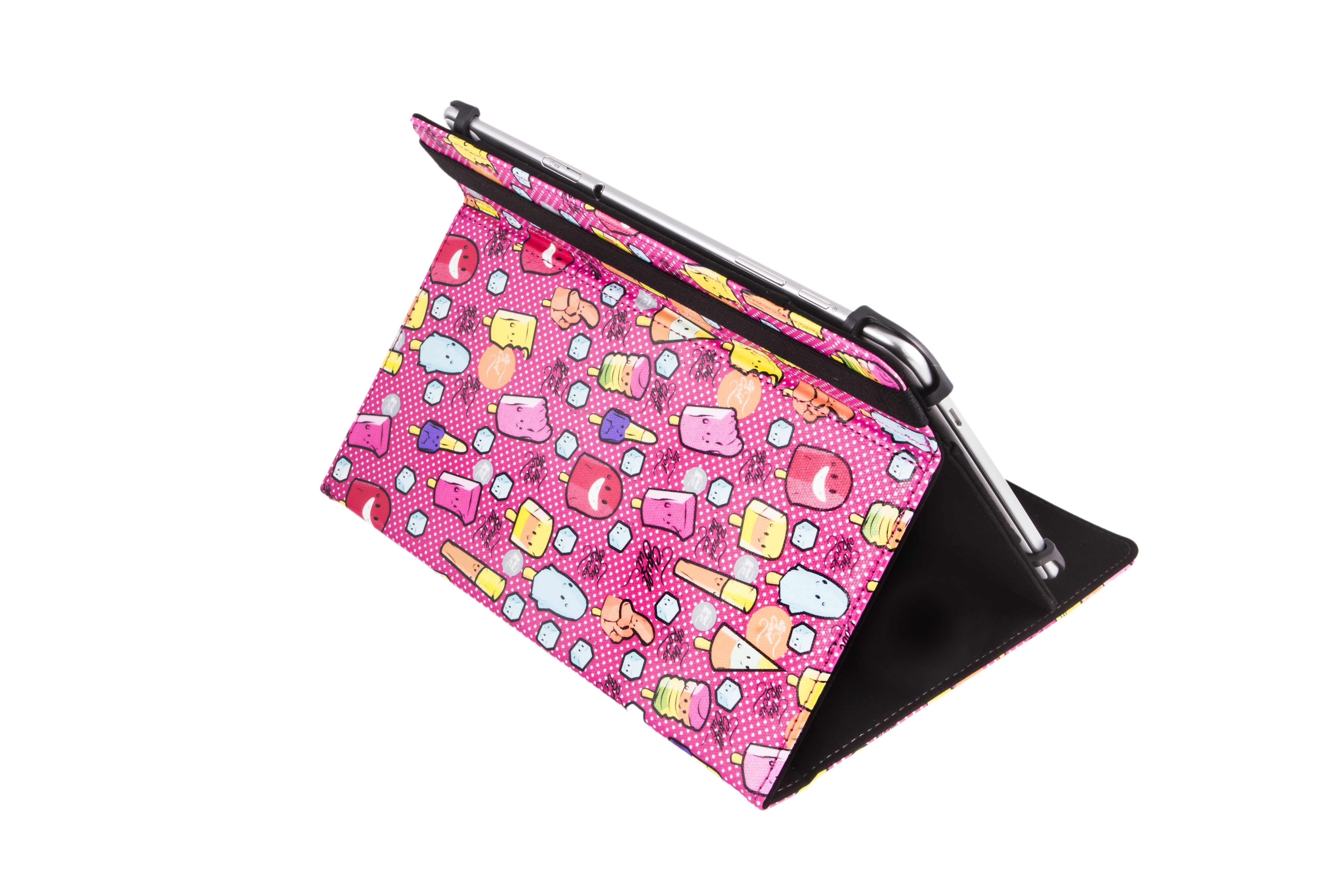 Funda Universal Silver Ht Para Tablet 9-10.1"  Cool Ice Pop Rojo Puntos Blancos