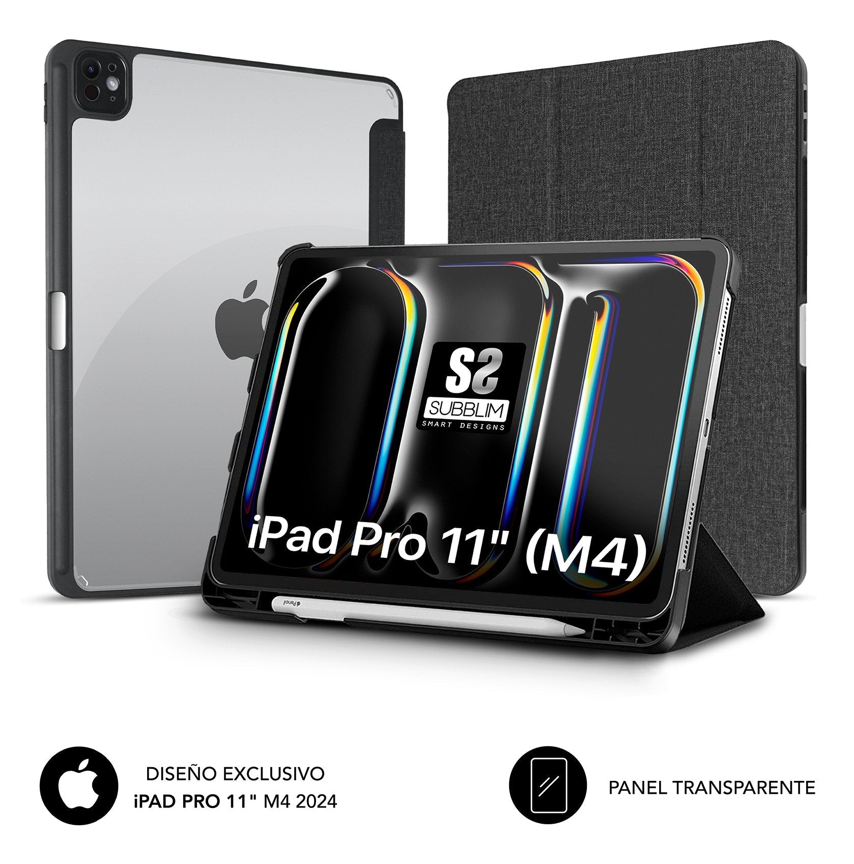 Funda Subblim Clear Shock Case Para Ipad Pro 11' 2024 M4 Negra