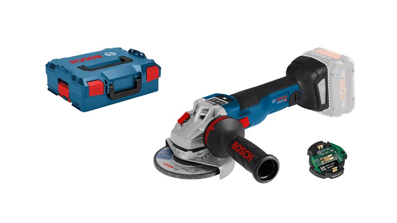 Amoladora Angular A Batería Bosch Professional Gws 18v-10 Sc Professional Azul/Negro, Sin Batería Ni Cargador, Módulo Bluetooth, En L-Boxx 06019g340b