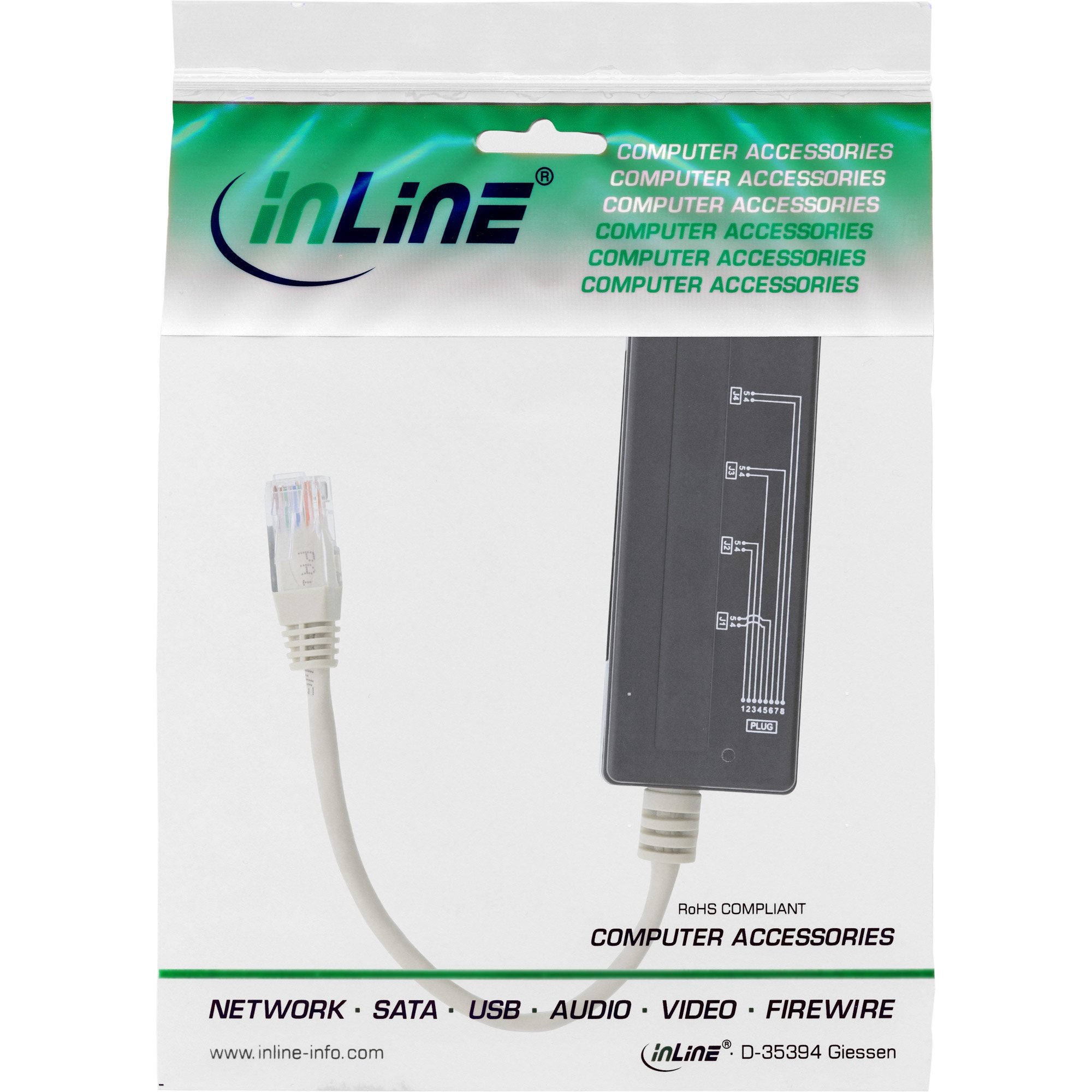 Divisor De Puerto Telefónico Inline De 4 Puertos, Rj45 Macho A 4x Rj45 Hembra, 0,15 M