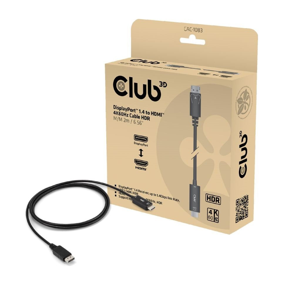 EAN 8719214473242 - CLUB3D CAC-1083 cable DisplayPort 2 m HDMI tipo D (Micro) Negro imagen 3