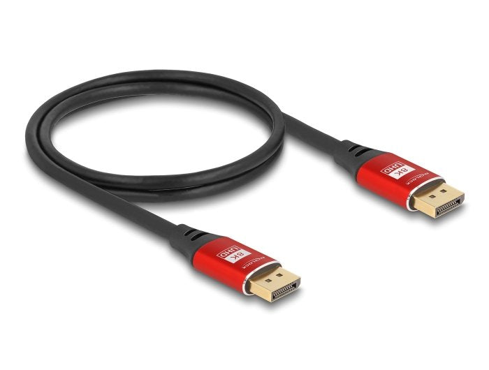 Cable Delock Displayport 8k 60 Hz 5m Rot Metall
