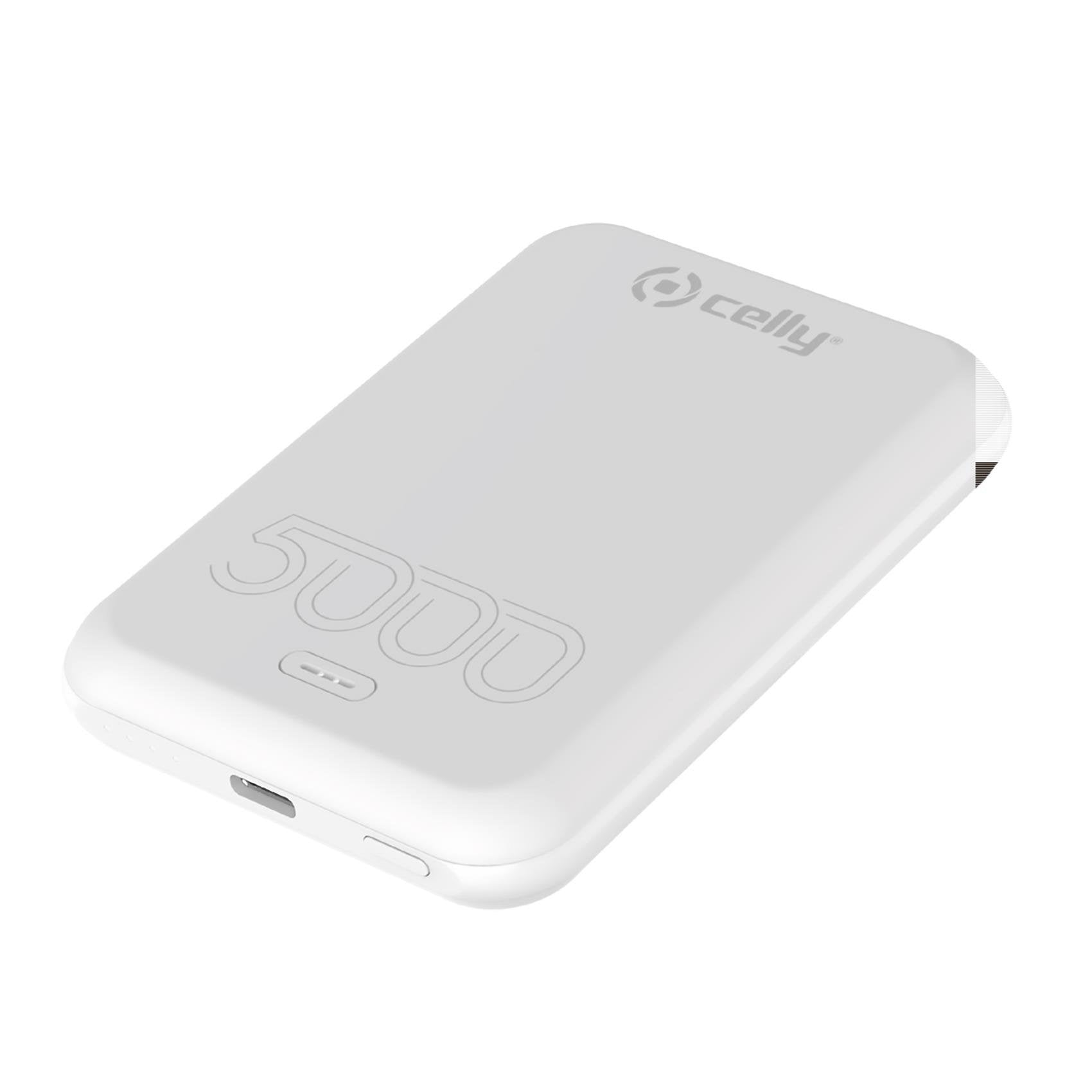 Power Bank Celly Magpb5000evowh Batería Externa 5000 Mah Cargador Inalámbrico Blanco