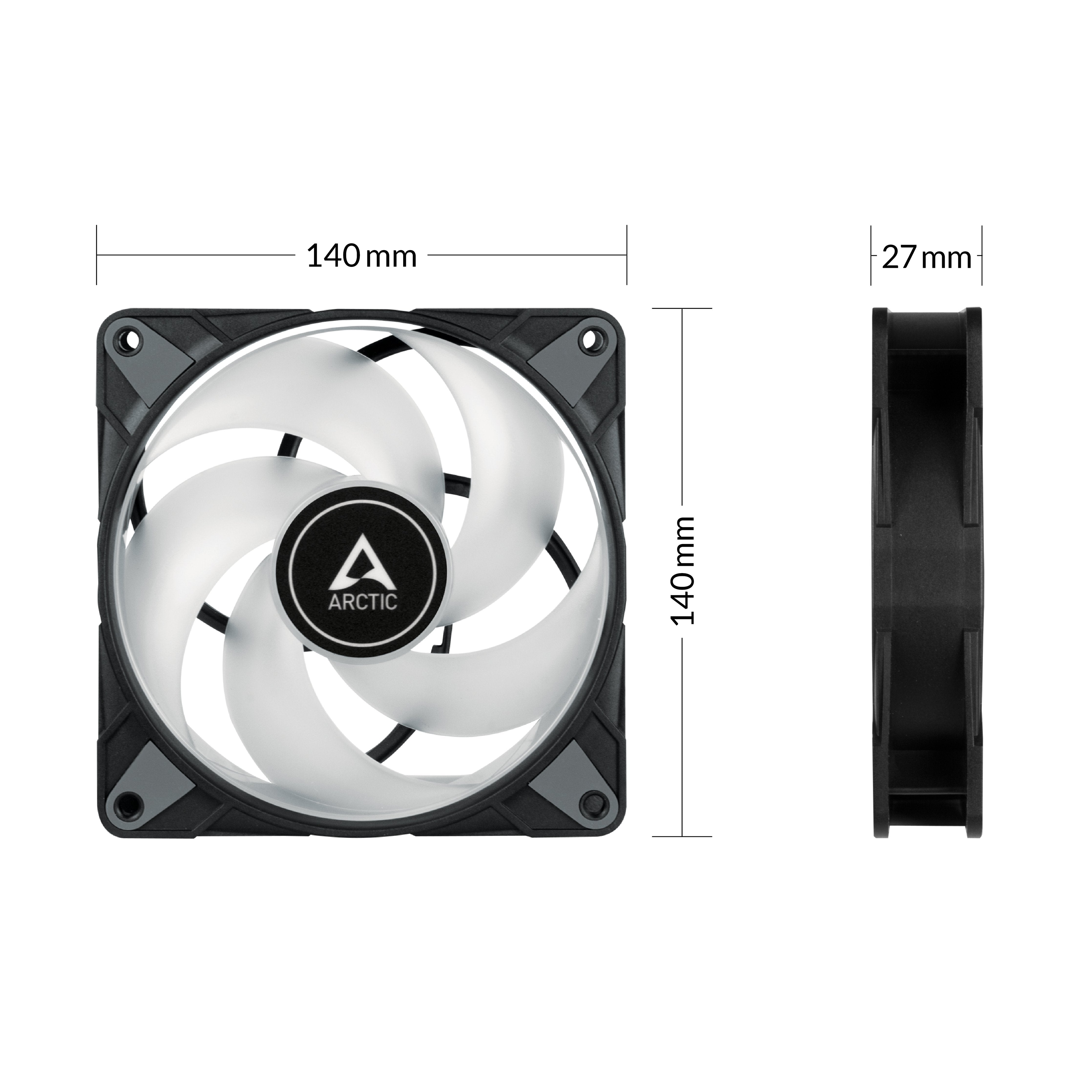 EAN 4895213703505 - ARCTIC P14 PWM PST A-RGB 0dB Carcasa del ordenador Ventilador 14 cm Negro 1 pieza(s) imagen 4