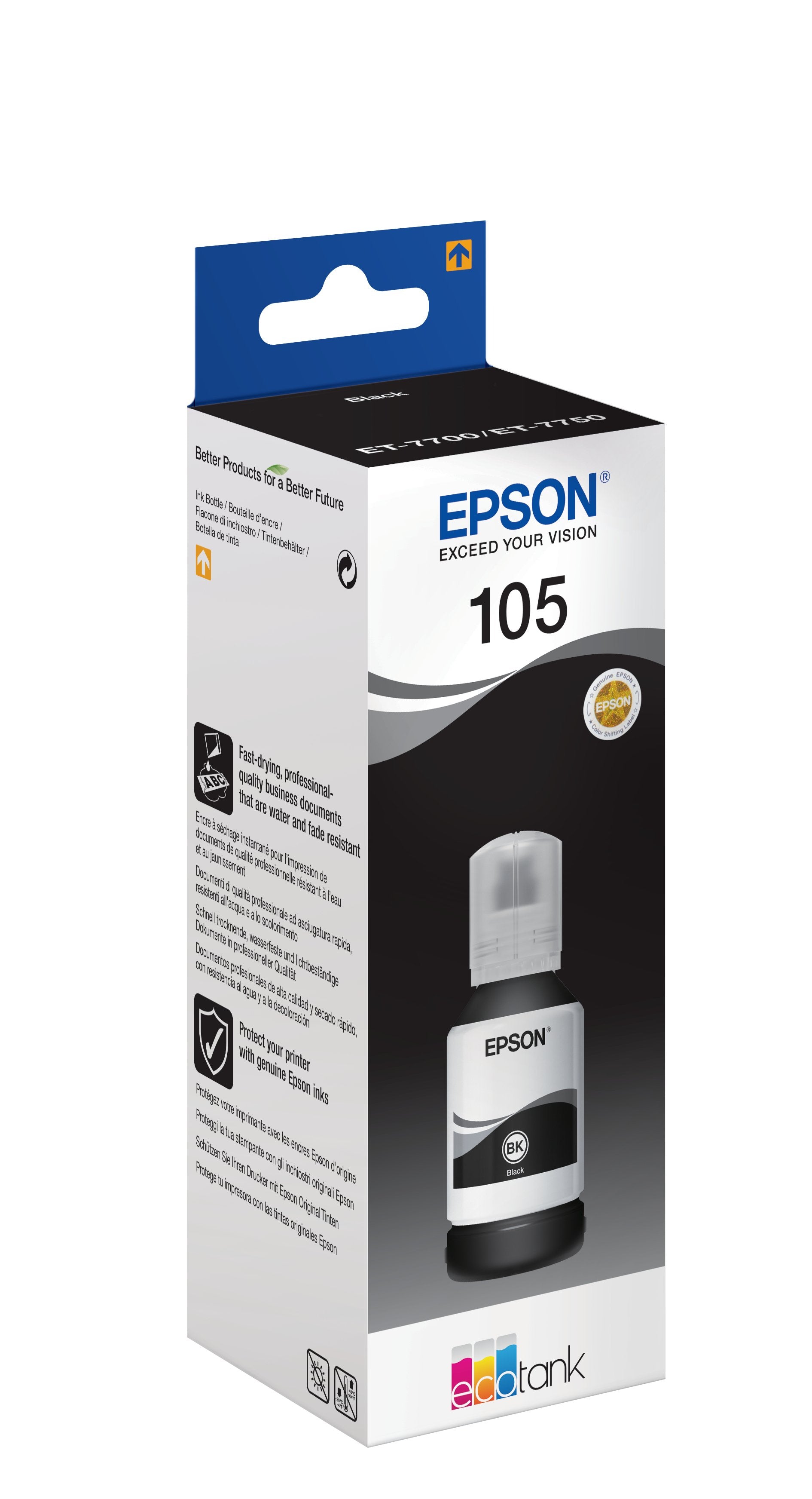 Epson Tinta Bote Negro Ecotank Et-7700 / Et-7750 - Nº 105