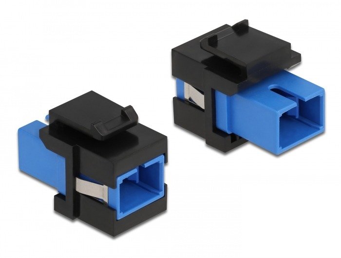 Keystone Modul Sc Simplex Buchse Zu Sc Simplex Buchse Blau   Schwarz
