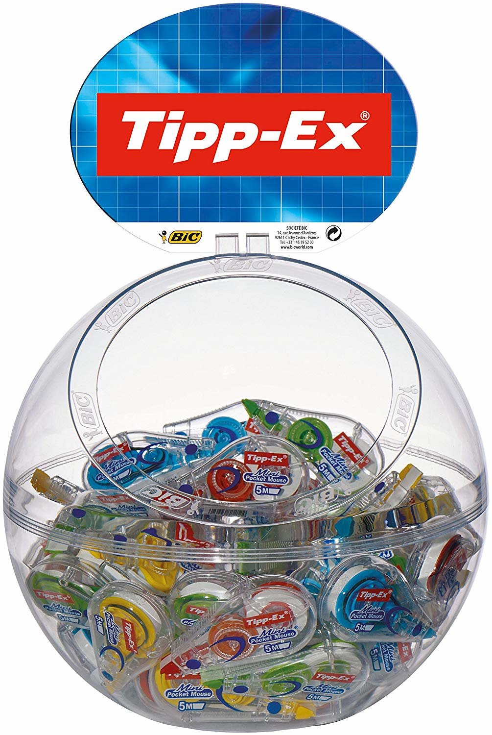 Tipp-Ex Mini Pocket Mouse Fashion Expositor Con 40 Cintas Correctoras 5mm X 6m - Resistente - Escritura Instantanea