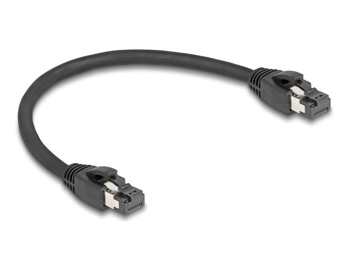 Delock Cable De Red Rj45 Cat.8.1 S/Ftp 25 Cm Bis 40 Gbps Negro