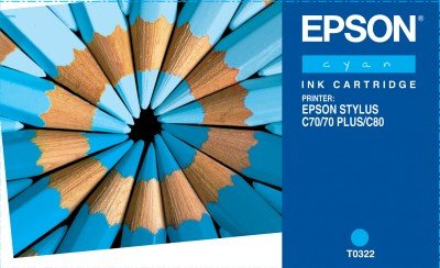 Original Epson Cartucho Inyeccion Tinta Cian  Stylus C/70/80 T0322