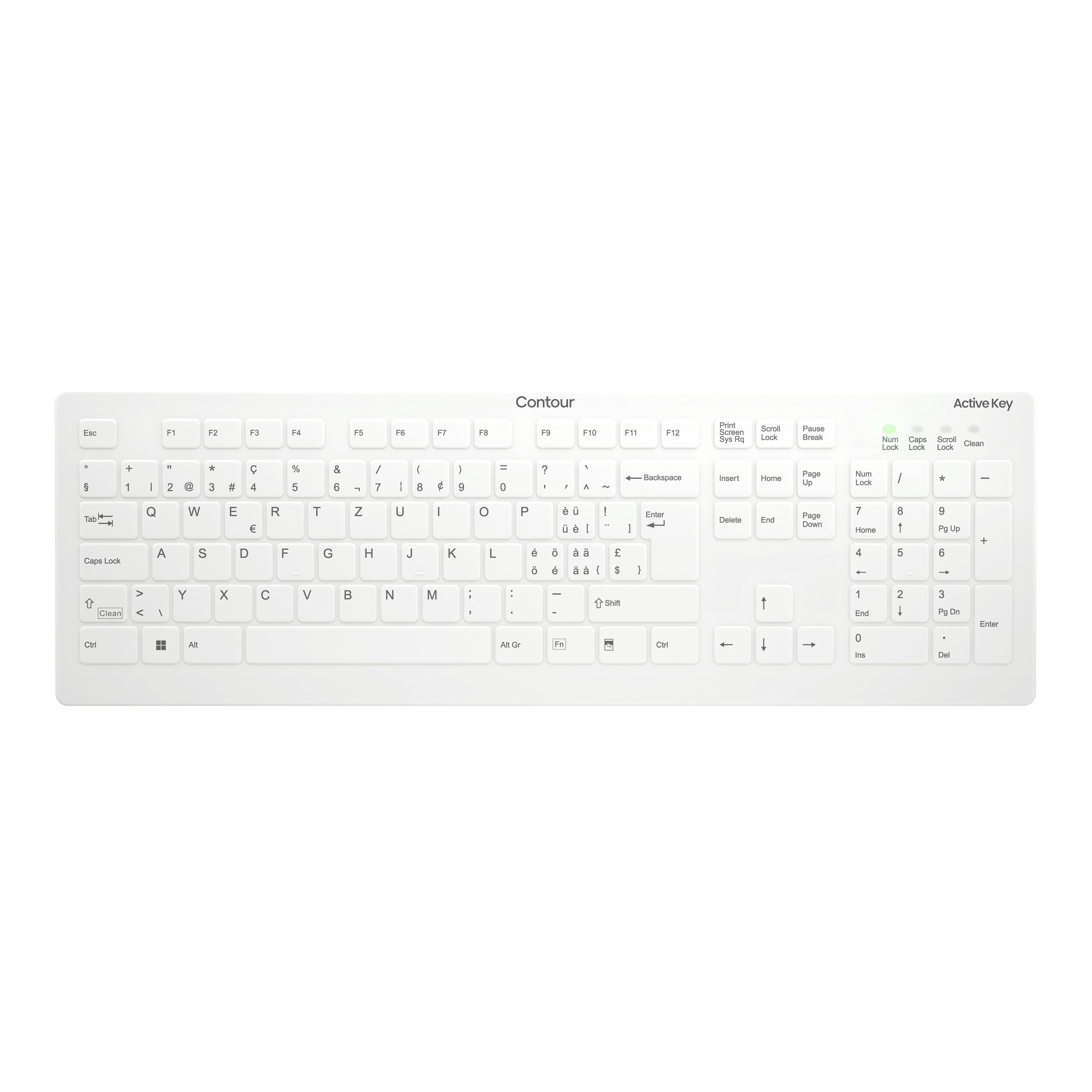 EAN 7061112830520 - Contour Design Active Key AK-C8112 teclado Médico RF inalámbrico QWERTZ Suizo Blanco imagen 1