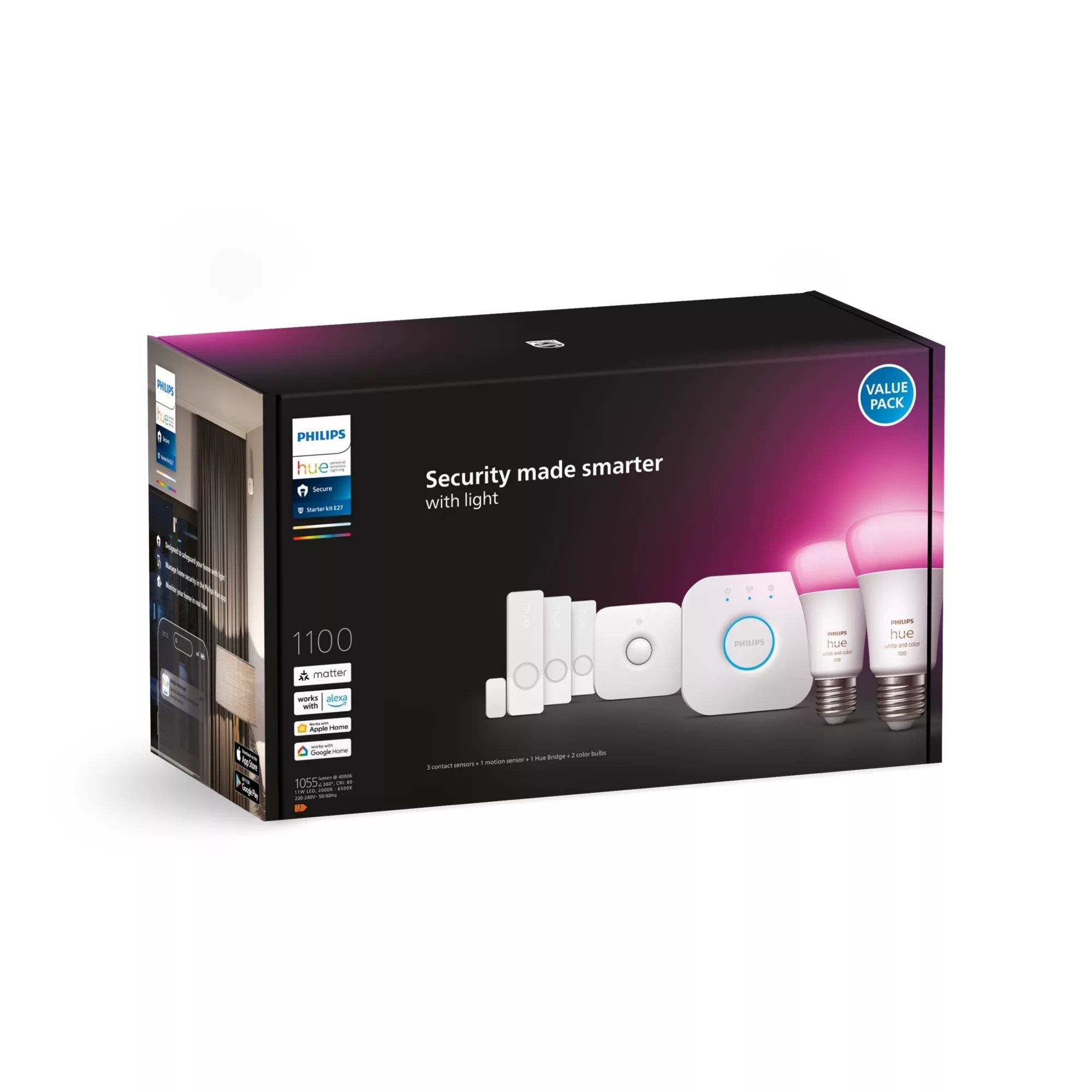 Philips Hue Secure Sensor Set Wca E27, Bridge, Sensors