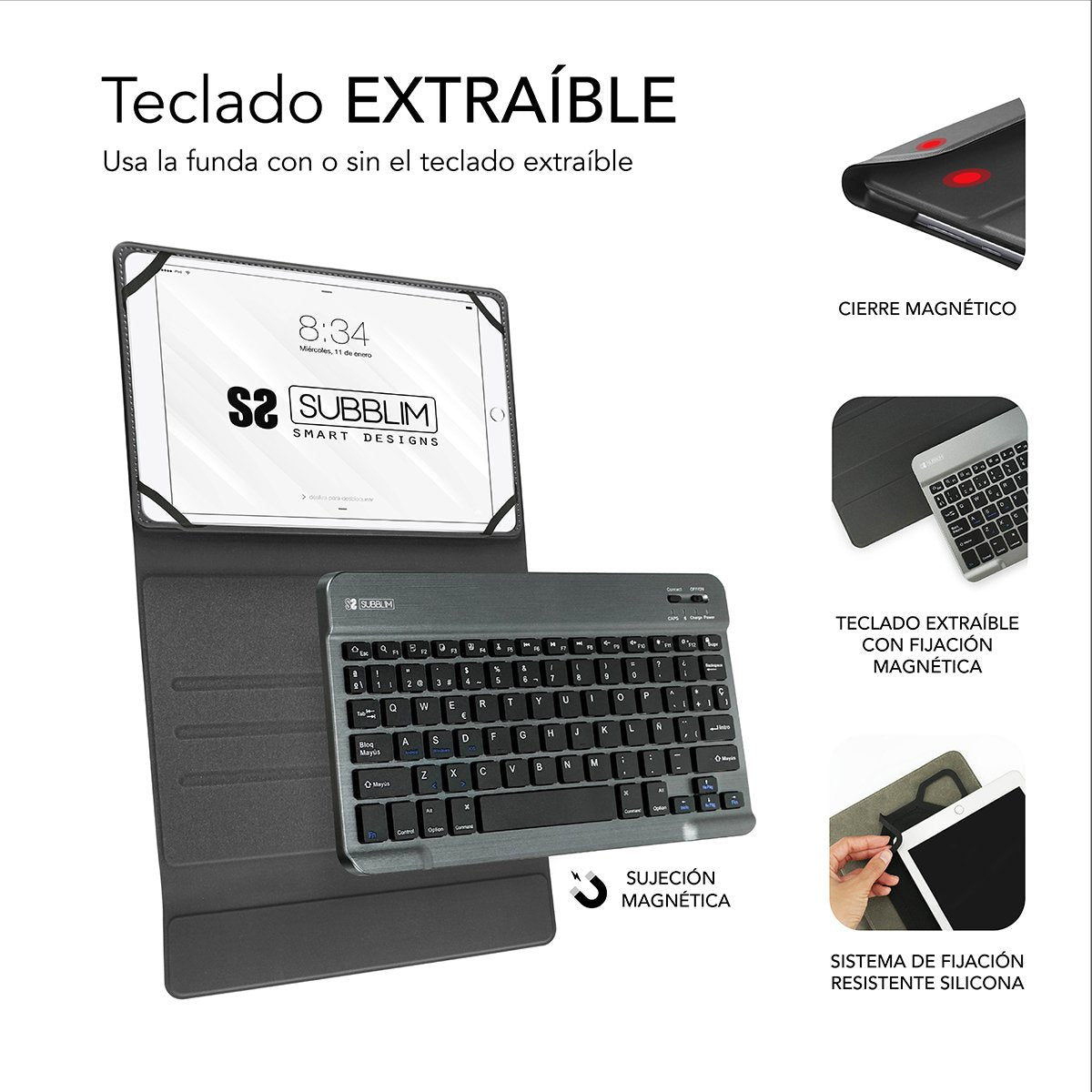 EAN 8436586741082 - SUBBLIM SUB-KT2-BT0002 teclado para móvil QWERTY Español Gris imagen 3