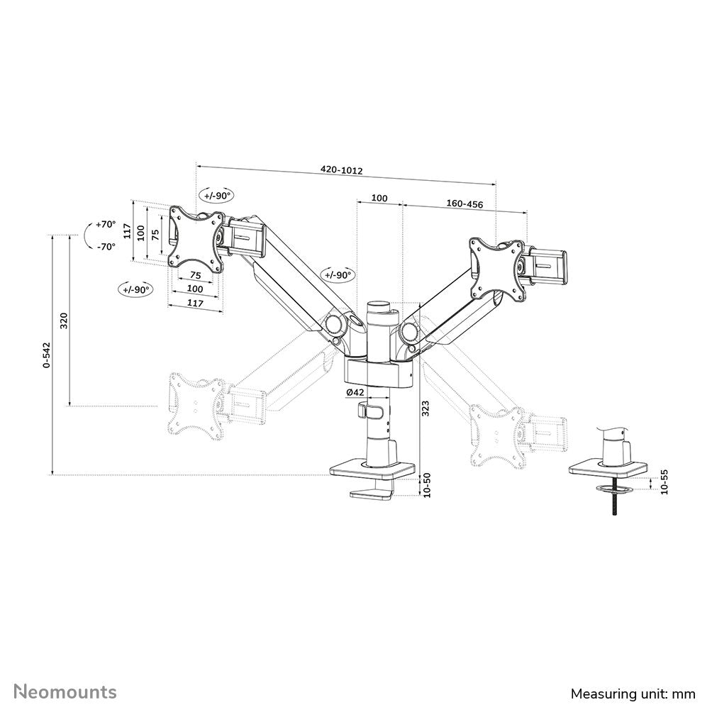 EAN 8717371442828 - Neomounts DS65S-950WH2 soporte para monitor 86,4 cm (34") Escritorio Blanco imagen 20