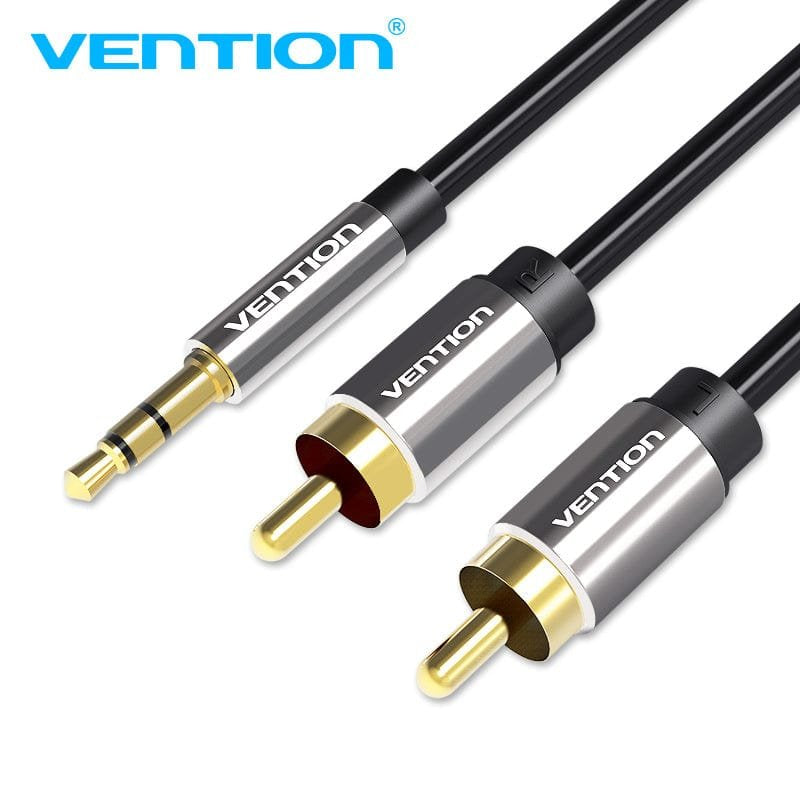 EAN 6922794734388 - Vention BCFB cable de audio 5 m 3,5mm 2 x RCA Negro, Gris imagen 1