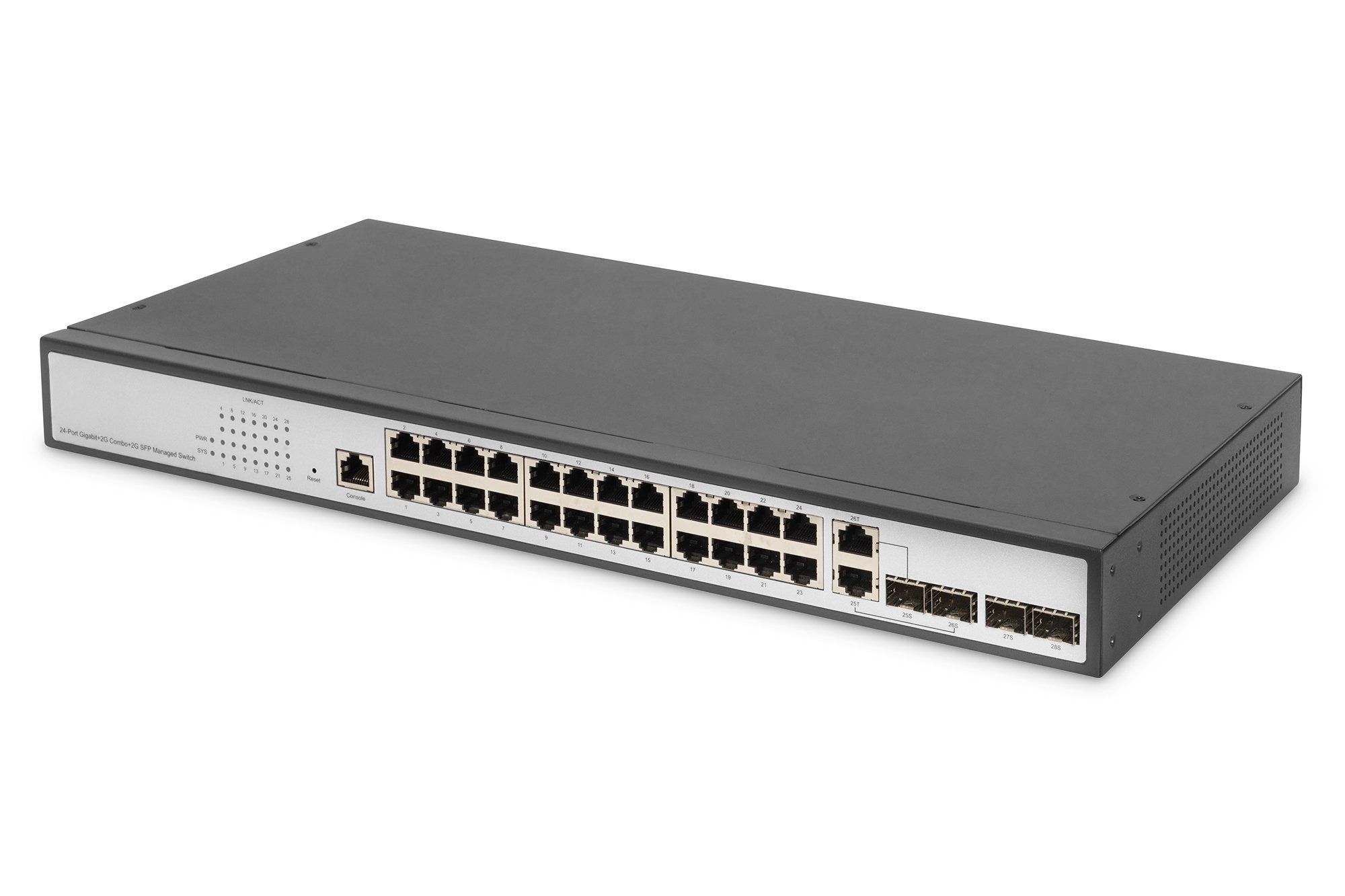 Switch Digitus Gigabit Ethernet Layer 2, 24 Puertos, 2 Puertos Combinados Rj45/Sfp Y 2 Puertos Sfp Uplink