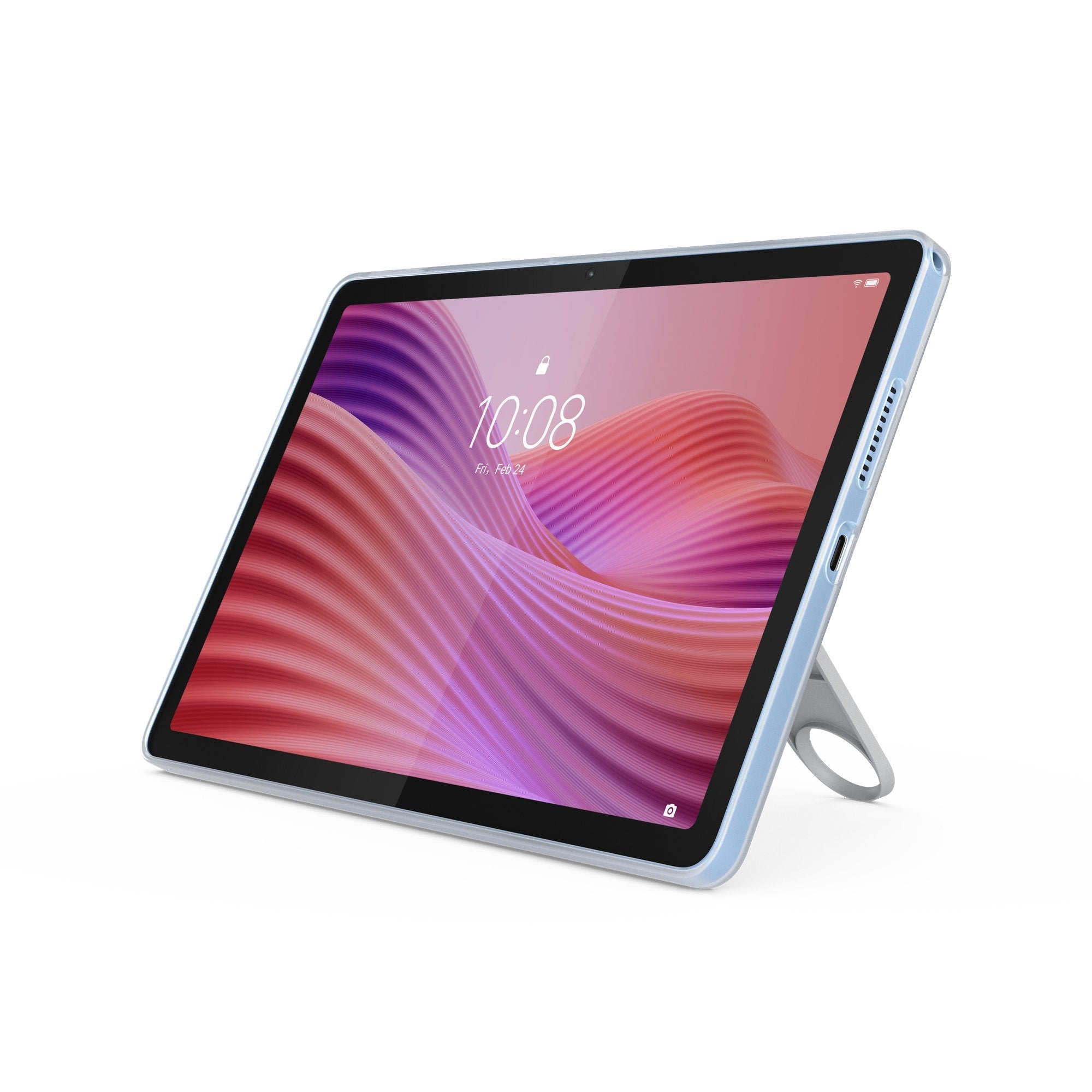 Tablet Lenovo Tab 10.1" Wuxga (Mediatek Helio G85, 4 Gb Ram, 128 Gb, 60 Hz, 2 Altavoces, Wi-Fi 5, Bluetooth 5.3, Android 14) Color Azul Polar  Incluye Case Transparente Con Soporte Incorporado