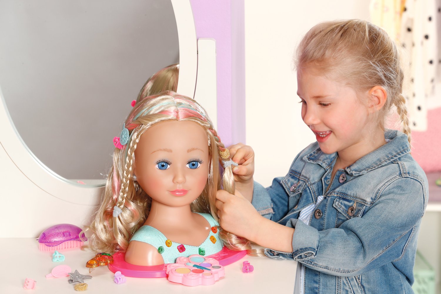 Zapf Creation Baby Born® Sister Styling Head Princess, Cabeza De Maquillaje Y Peluquería 835432