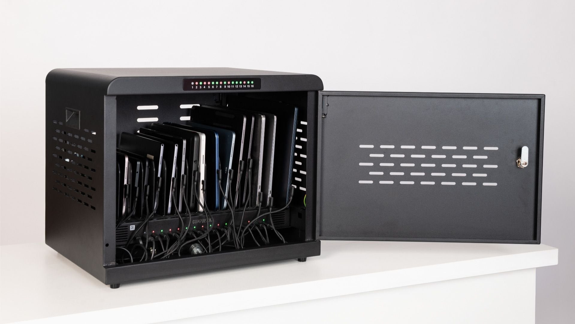 Compulocks Cc1601b-Eu Organizador Para Estación De Carga Montaje En Pared Y Sobremesa Acero Negro