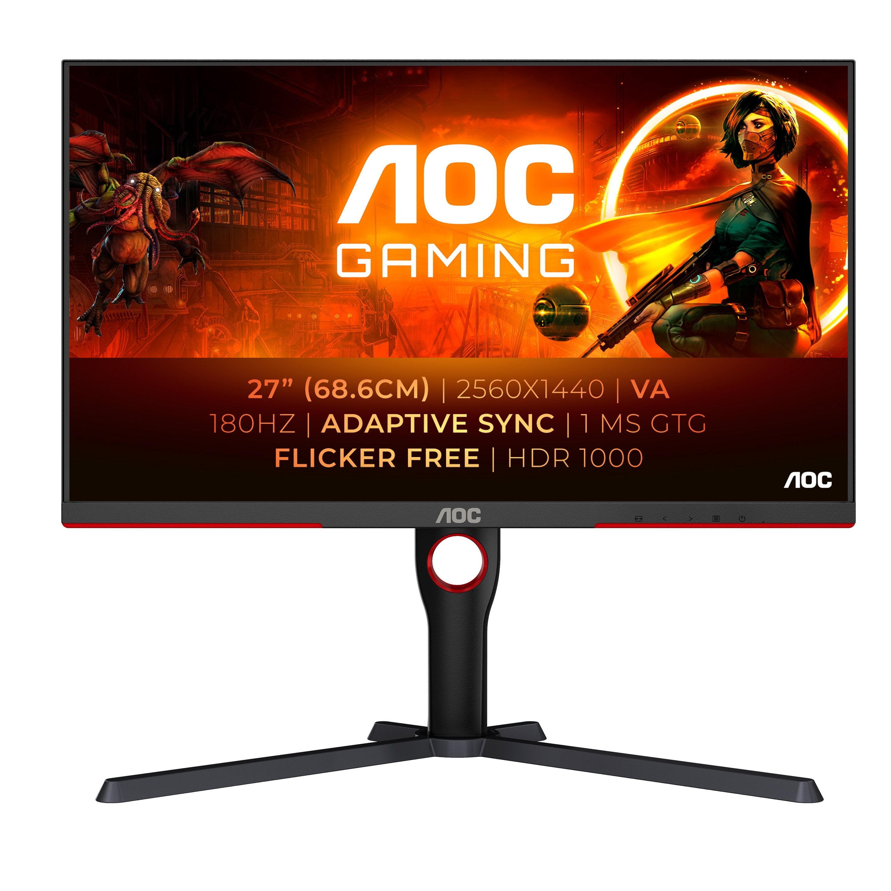 Monitor Aoc G3 Q27g3xmn [27] 2560 X 1440 Pixeles 2k Ultra Hd Led Negro