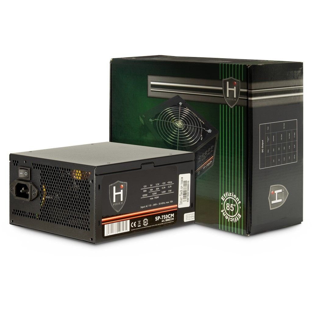 Fuente  Inter-Tech Hipower Sp-750cm  De Alimentación 750 W 20+4 Pin Atx Atx Negro