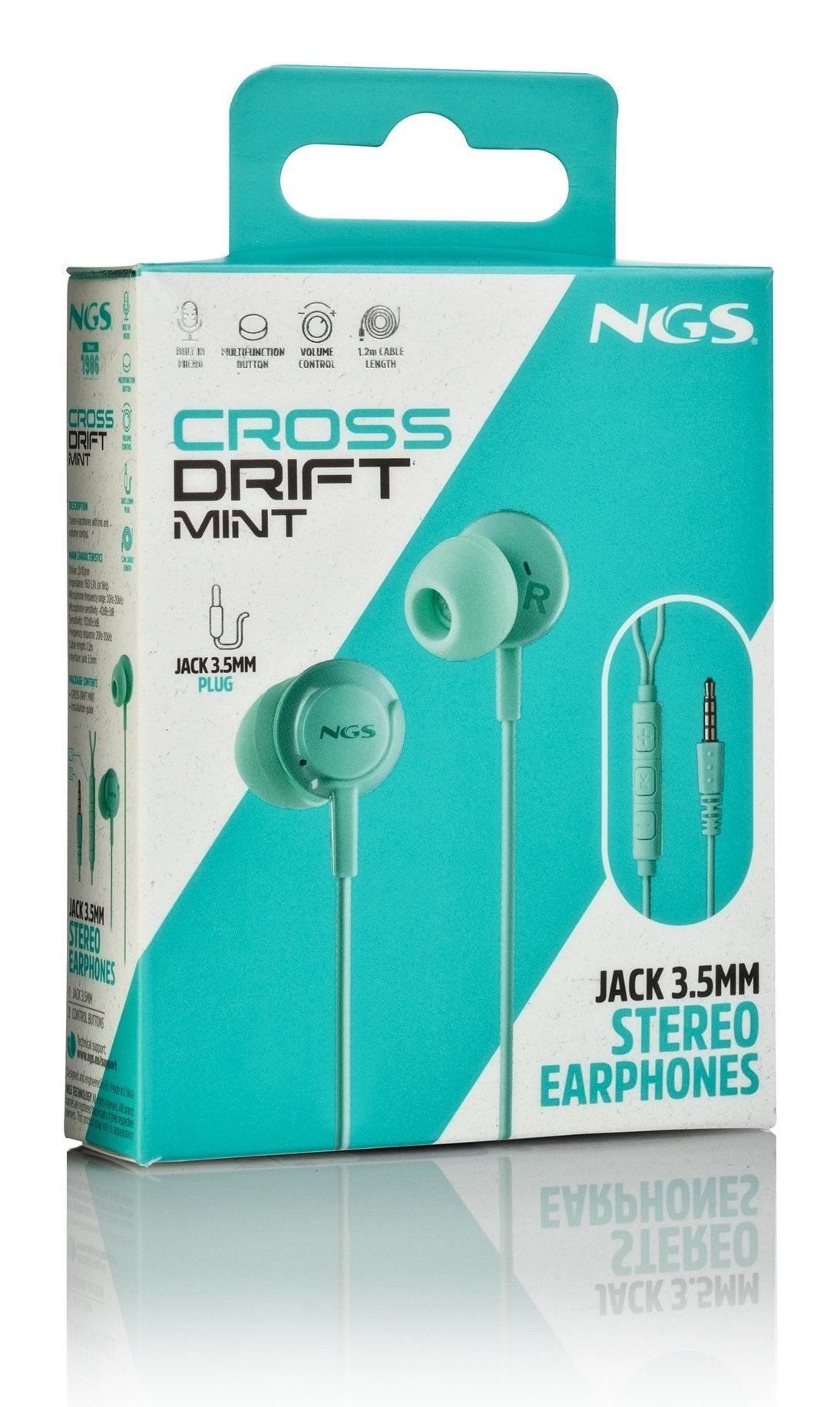 Auriculares Intrauditivos Ngs Cross Drift Con Micrófono Jack 3.5 Verdes