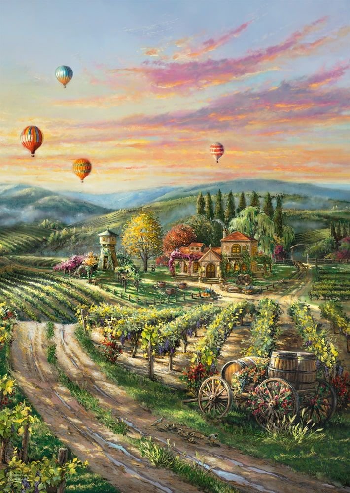 Puzzle Schmidt Spiele Thomas Kinkade Mudios: Peaceful Valley Vineyard, Puzzle 57366