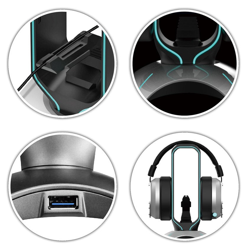Soporte Para Auriculares Zub Lc-Power Rgb