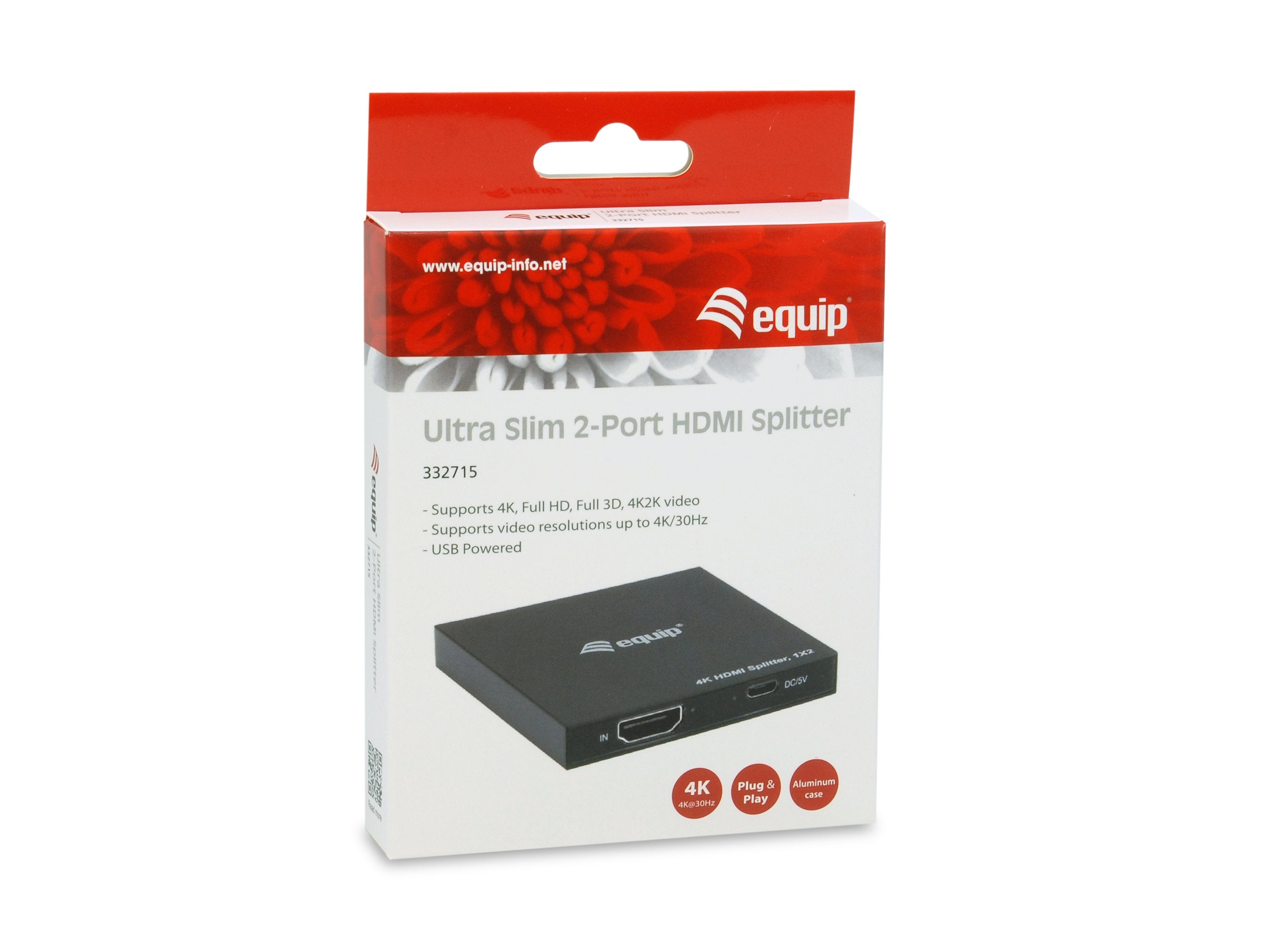 Equip Hdmi Splitter 1.4 2 Port Ultra Slim 4k/30hz