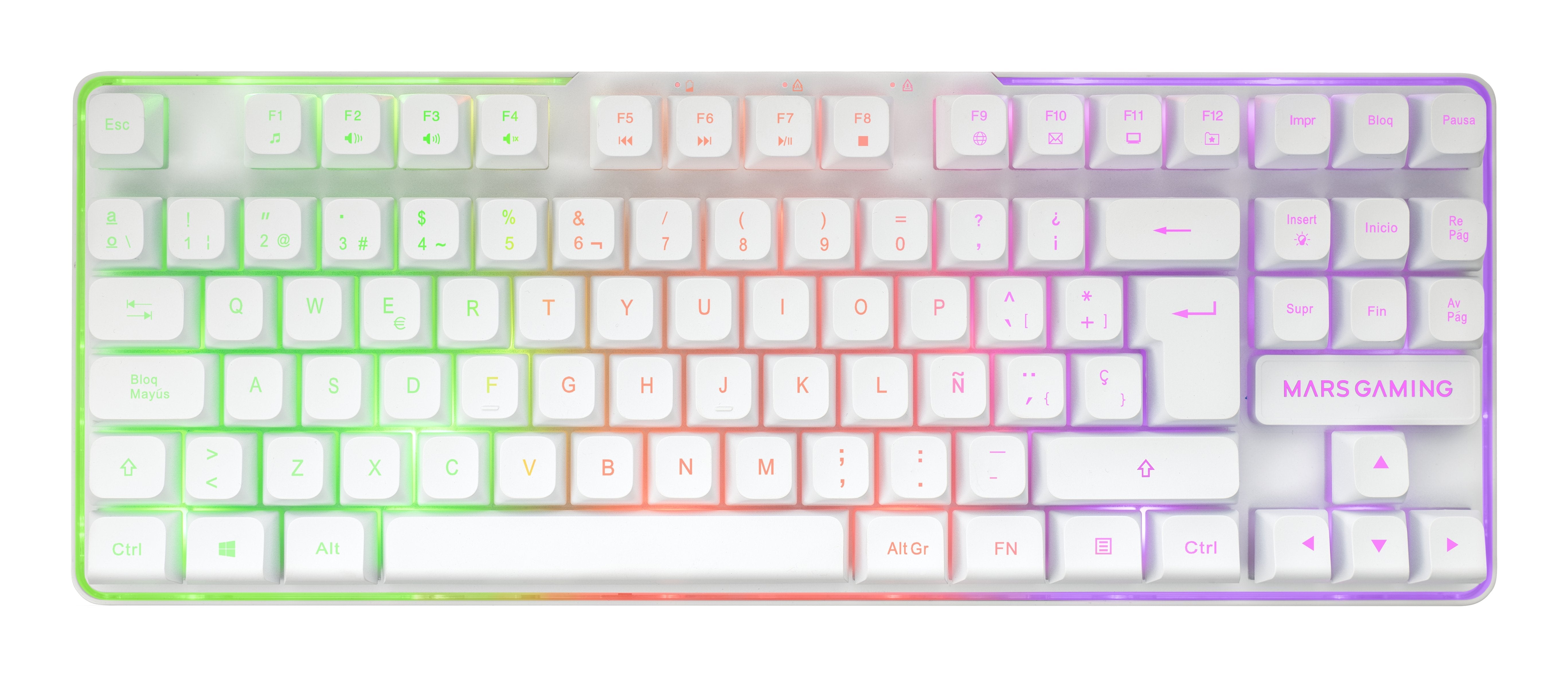 EAN 8435693111832 - Mars Gaming MCPWTKLWES teclado Ratón incluido Juego RF inalámbrica + USB QWERTY Español Blanco imagen 4